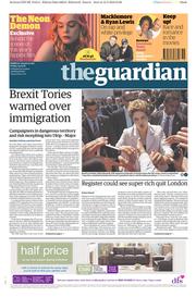 The Guardian (UK) Newspaper Front Page for 13 May 2016