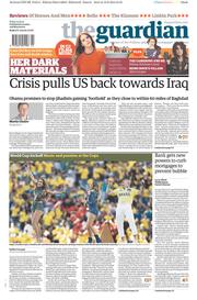The Guardian (UK) Newspaper Front Page for 13 June 2014
