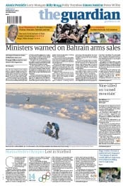 The Guardian (UK) Newspaper Front Page for 13 July 2012