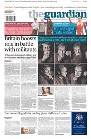 The Guardian Newspaper Front Page (UK) for 13 August 2014