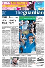 The Guardian (UK) Newspaper Front Page for 14 June 2011