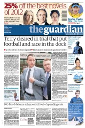 The Guardian Newspaper Front Page (UK) for 14 July 2012