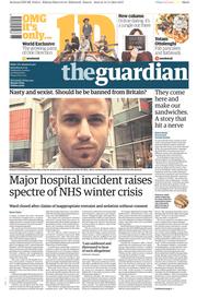 The Guardian (UK) Newspaper Front Page for 15 November 2014