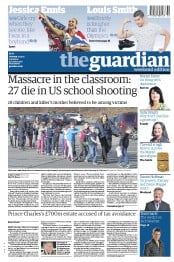 The Guardian Newspaper Front Page (UK) for 15 December 2012