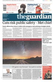 The Guardian (UK) Newspaper Front Page for 15 December 2014