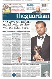 The Guardian (UK) Newspaper Front Page for 15 February 2016