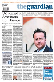The Guardian (UK) Newspaper Front Page for 15 June 2012