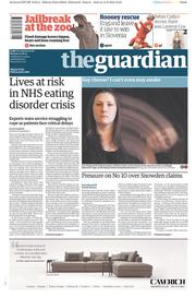 The Guardian Newspaper Front Page (UK) for 15 June 2015