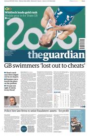 The Guardian (UK) Newspaper Front Page for 15 August 2016