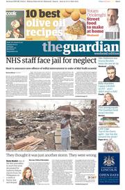 The Guardian Newspaper Front Page (UK) for 16 November 2013