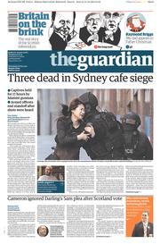 The Guardian (UK) Newspaper Front Page for 16 December 2014