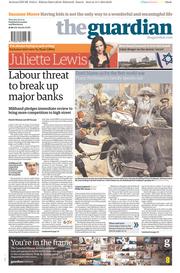 The Guardian Newspaper Front Page (UK) for 16 January 2014