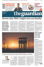 The Guardian (UK) Newspaper Front Page for 16 February 2016