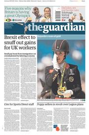 The Guardian (UK) Newspaper Front Page for 16 August 2016