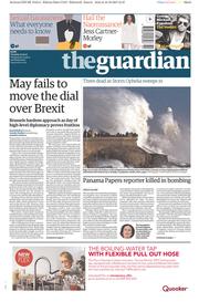 The Guardian (UK) Newspaper Front Page for 17 October 2017