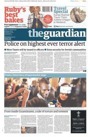 The Guardian (UK) Newspaper Front Page for 17 January 2015