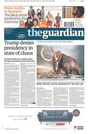 The Guardian (UK) Newspaper Front Page for 17 February 2017