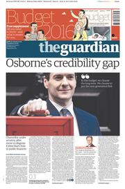 The Guardian (UK) Newspaper Front Page for 17 March 2016