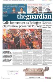 The Guardian (UK) Newspaper Front Page for 17 April 2017