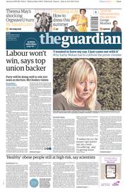 The Guardian (UK) Newspaper Front Page for 17 May 2017