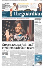 The Guardian (UK) Newspaper Front Page for 17 June 2015