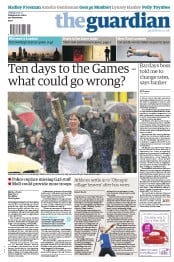 The Guardian Newspaper Front Page (UK) for 17 July 2012