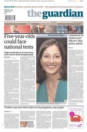 The Guardian Newspaper Front Page (UK) for 17 July 2013