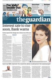 The Guardian (UK) Newspaper Front Page for 17 July 2015