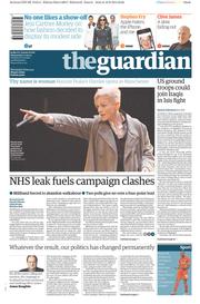 The Guardian (UK) Newspaper Front Page for 17 September 2014