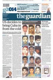 The Guardian Newspaper Front Page (UK) for 18 December 2014