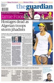The Guardian (UK) Newspaper Front Page for 18 January 2013