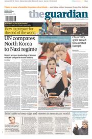 The Guardian Newspaper Front Page (UK) for 18 February 2014