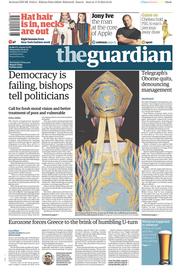 The Guardian Newspaper Front Page (UK) for 18 February 2015