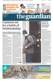 The Guardian (UK) Newspaper Front Page for 18 February 2016