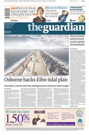 The Guardian Newspaper Front Page (UK) for 18 March 2015