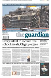 The Guardian (UK) Newspaper Front Page for 18 September 2013
