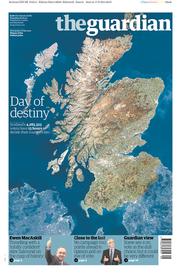 The Guardian (UK) Newspaper Front Page for 18 September 2014