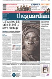 The Guardian Newspaper Front Page (UK) for 19 December 2014