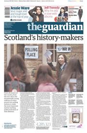 The Guardian Newspaper Front Page (UK) for 19 September 2014