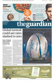 The Guardian (UK) Newspaper Front Page for 19 September 2015