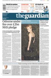 The Guardian Newspaper Front Page (UK) for 1 December 2014