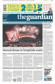 The Guardian Newspaper Front Page (UK) for 1 January 2015