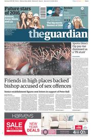 The Guardian (UK) Newspaper Front Page for 1 January 2016