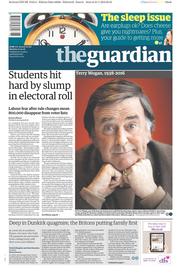The Guardian (UK) Newspaper Front Page for 1 February 2016