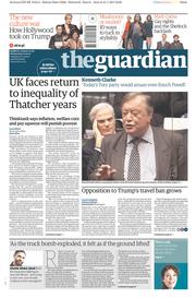 The Guardian (UK) Newspaper Front Page for 1 February 2017