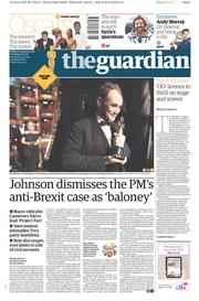 The Guardian (UK) Newspaper Front Page for 1 March 2016