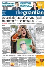 The Guardian (UK) Newspaper Front Page for 1 April 2011