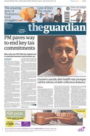 The Guardian (UK) Newspaper Front Page for 1 May 2017