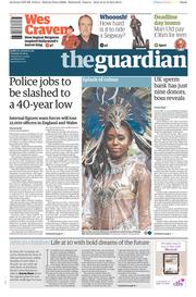 The Guardian (UK) Newspaper Front Page for 1 September 2015