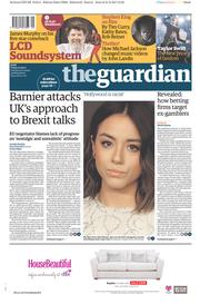 The Guardian (UK) Newspaper Front Page for 1 September 2017